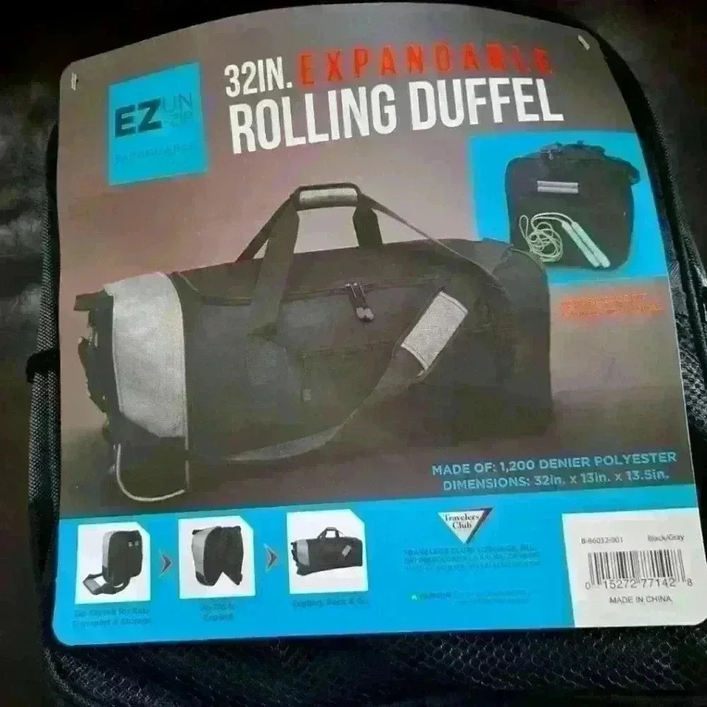 EZ Unzip 32" Expandable Rolling Duffel